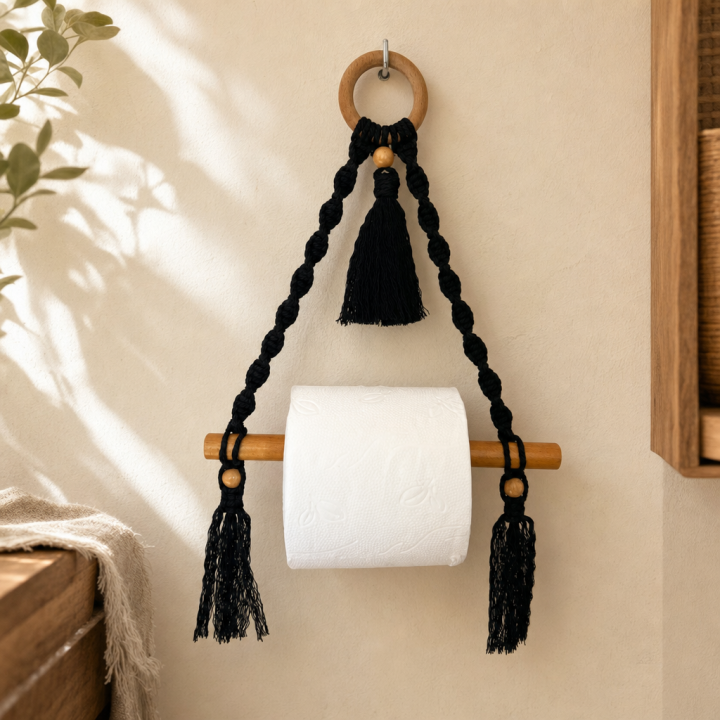 Support papier toilette noir