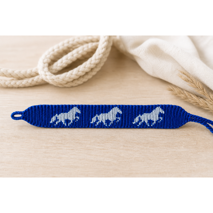 Bracelet trois chevaux gris clairs