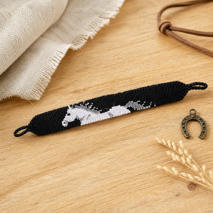 Bracelet cheval noir et blanc