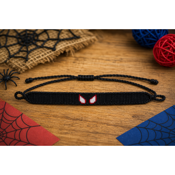 Bracelet super-héros araignée noir