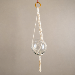 Macramé Vaduz - suspension écrue faite main