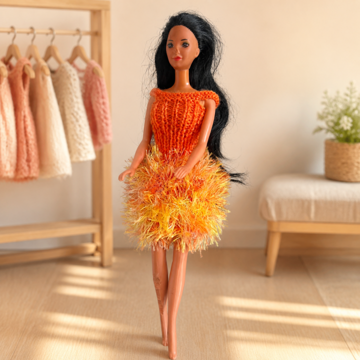 Robe orange soleil pour poupée Barbie™