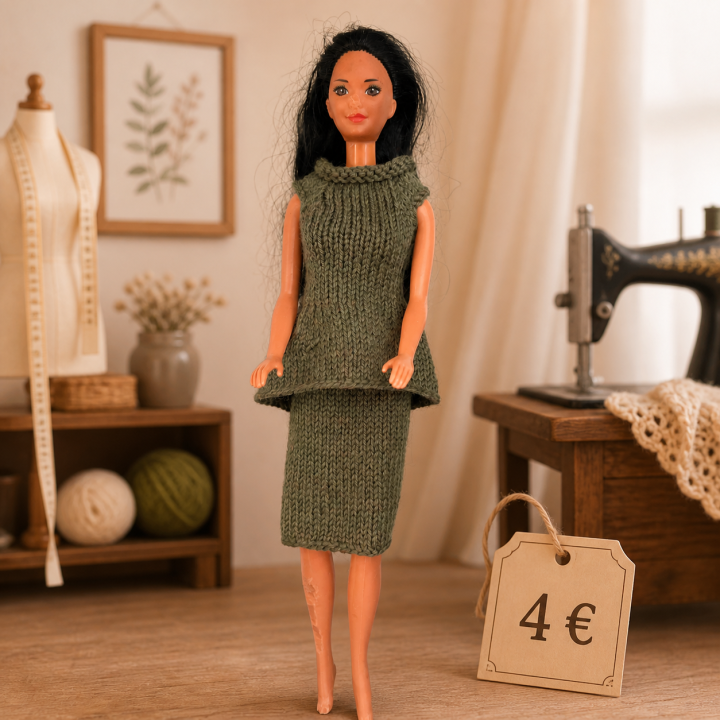 Ensemble vert kaki deux pièces pour poupée Barbie™
